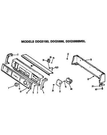 Backsplash for ddg5180, 5886 and 5888mbl