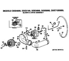 GE DDE7100MBL blower and drive assembly diagram