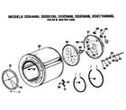 GE DDE5806MBL drum and heater assembly diagram
