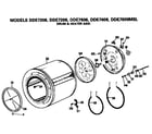GE DDE7208MBL drum and heater assembly diagram