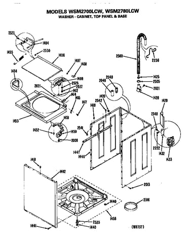 Washer-cabinet/ top panel and base