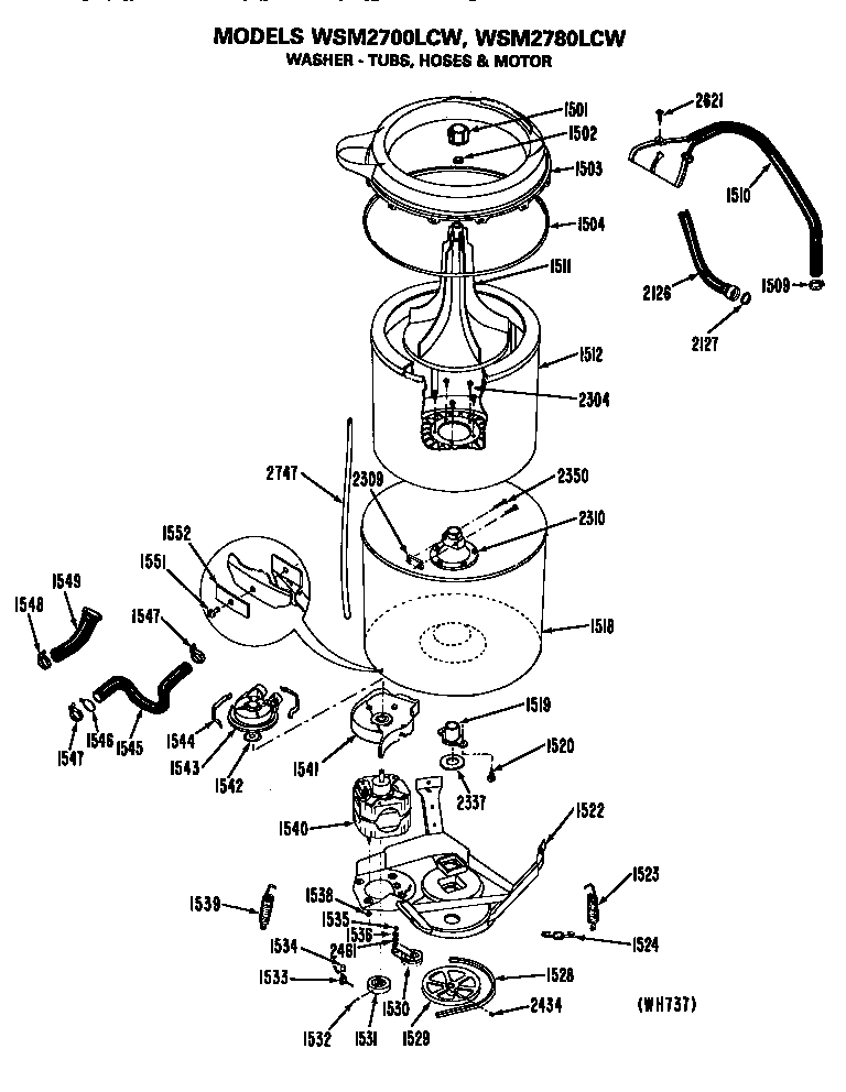 WASHER- TUBS/MOTOR AND WATER SYSTEM