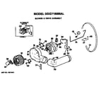 GE DDG7180MAL blower and drive assembly diagram