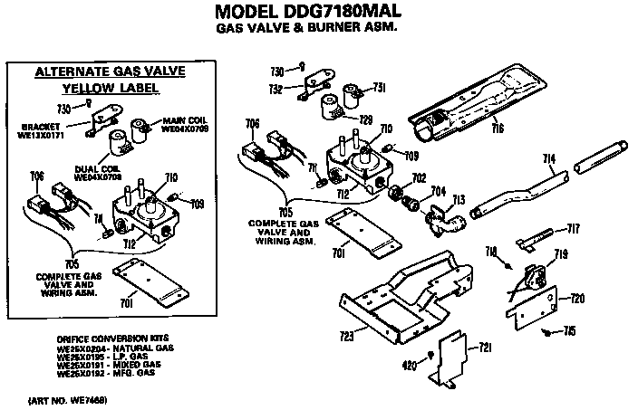 GAS VALVE AND BURNER ASSEMBLY