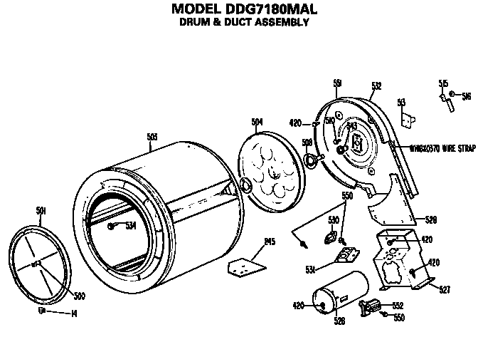 Drum and duct assembly