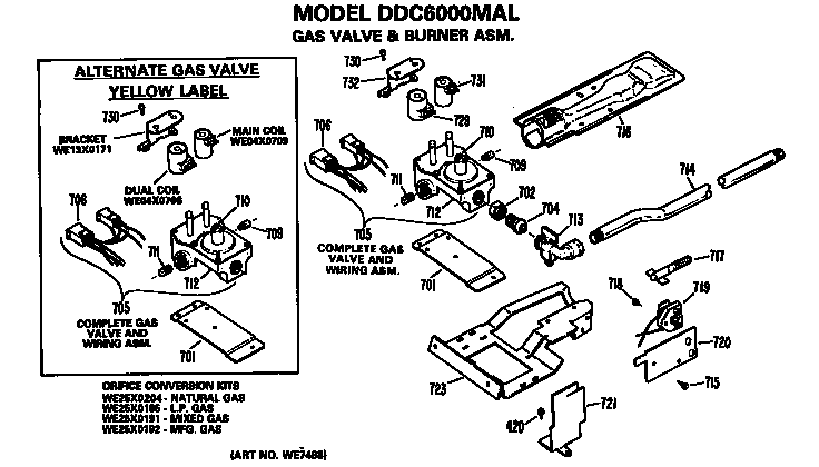 Gas valve and burner assembly