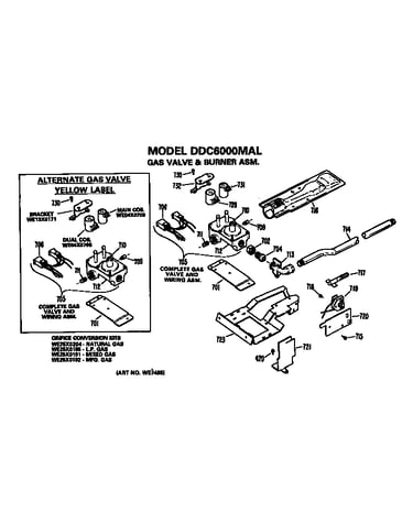 Gas valve and burner assembly