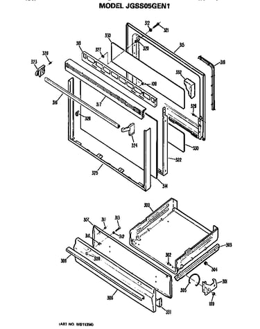 Door and broiler assembly