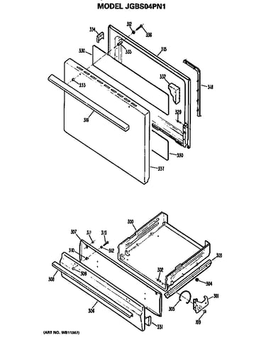 Door and broiler assembly