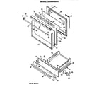 GE JGBS04GEN1 door and broiler assembly diagram