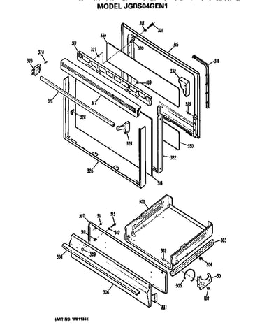 Door and broiler assembly