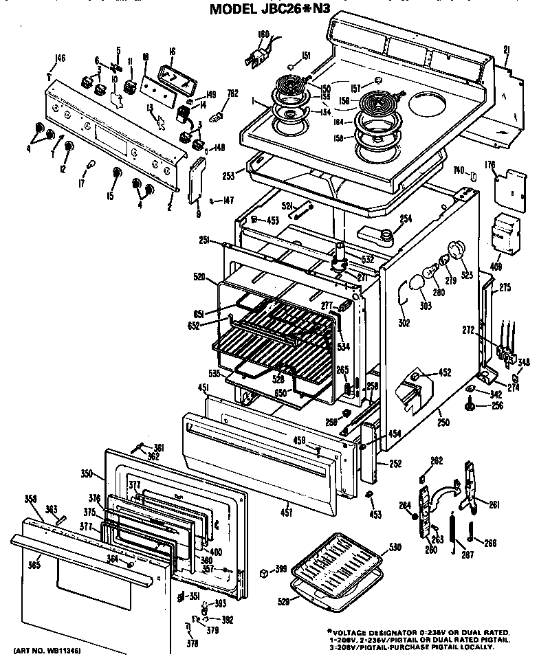Cooktop/main body/controls