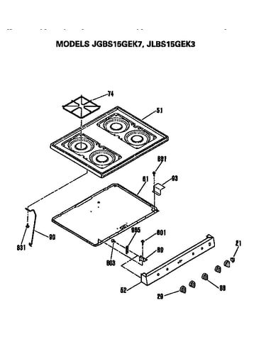 Cooktop and controls