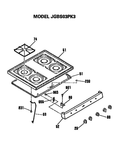 Cooktop and controls