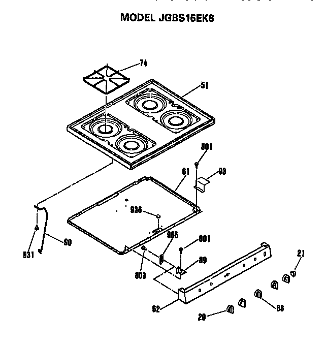 Cooktop and controls