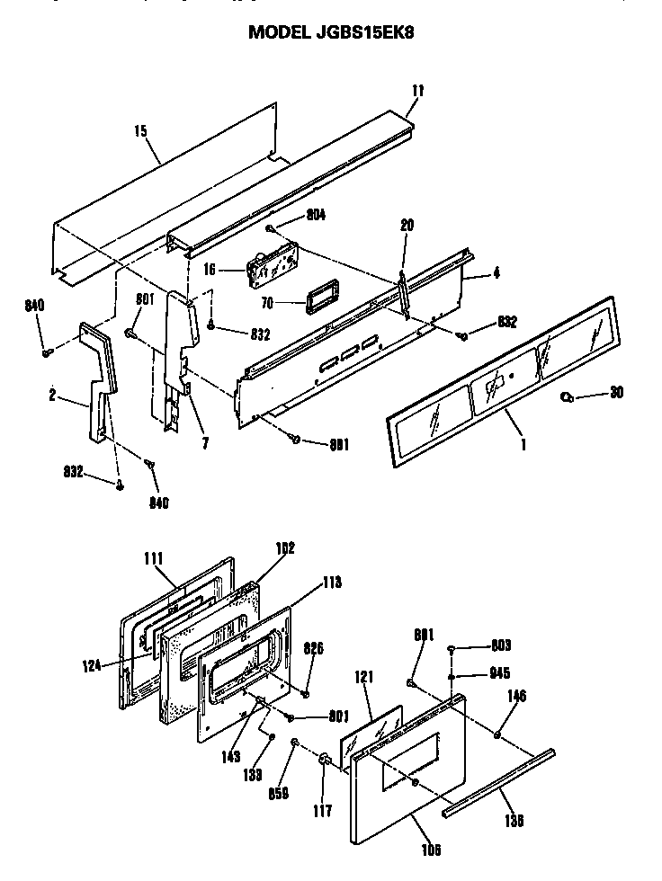 Backsplash and oven door