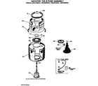 GE WWC8100FDL agitator, tub and pump assembly diagram