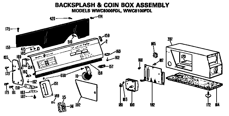 Backsplash for wwc8000fdl and wwc8100fdl