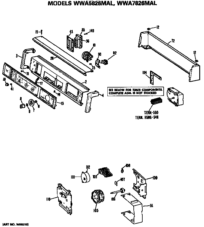 BACKSPLASH AND TIMER ASSEMBLY