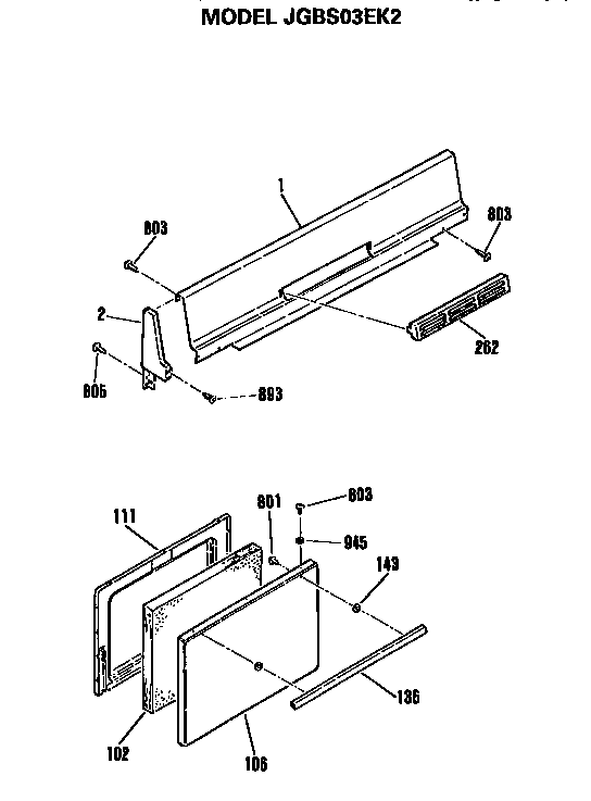 Backsplash and oven door