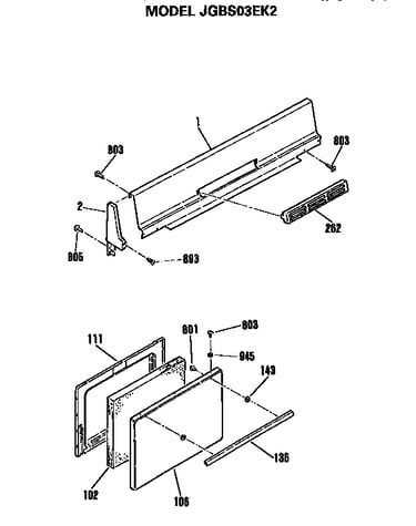 Backsplash and oven door
