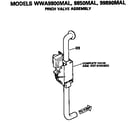 GE WWA9800MAL pinch valve assembly diagram
