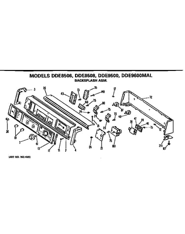 Backsplash for dde8506, 8505, 9500 and 9600