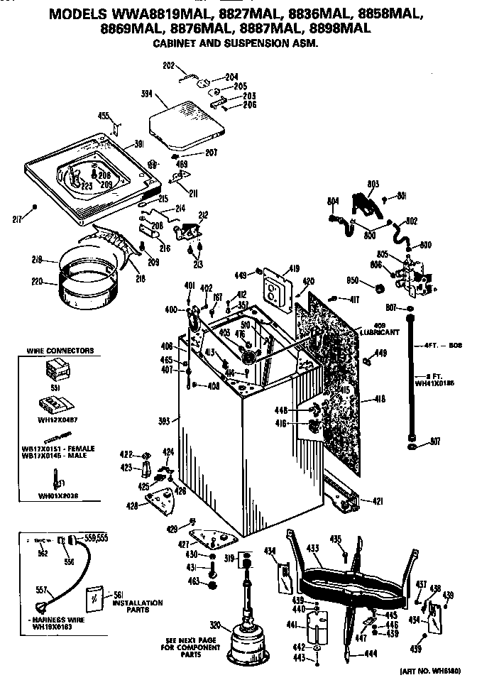 Cabinet and suspension
