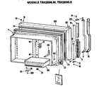 GE TBX25MLMRAD freezer door diagram