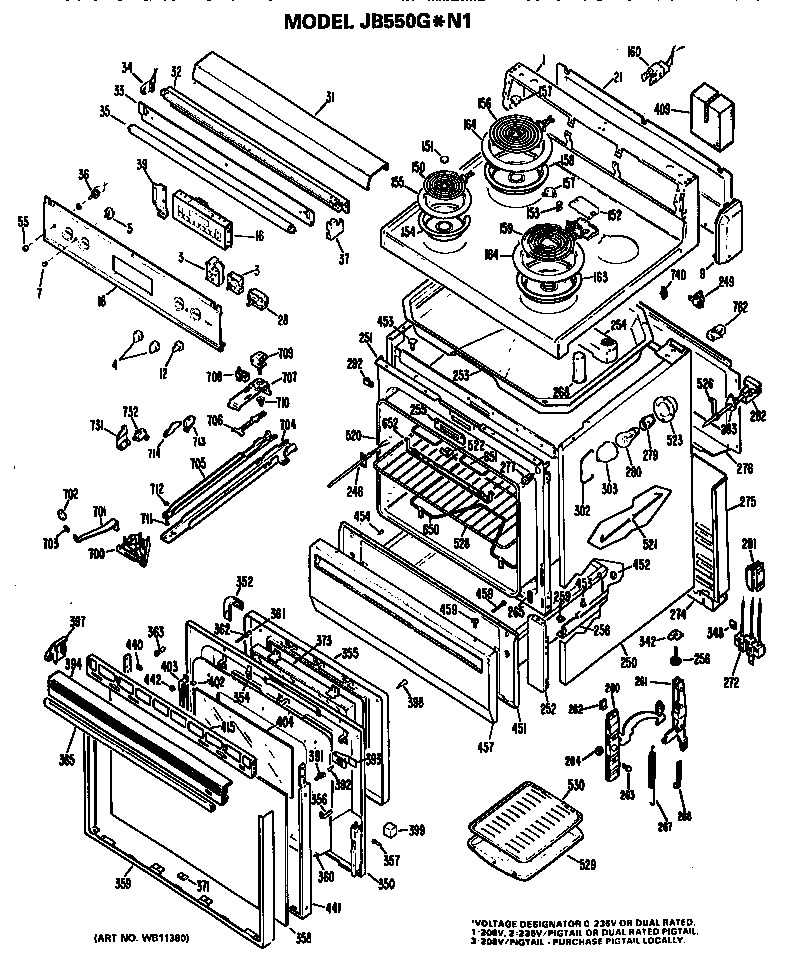 Main body/cooktop/controls
