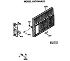 GE AVD14AAX1 grille assembly and controls diagram