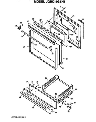 Door and broiler assembly