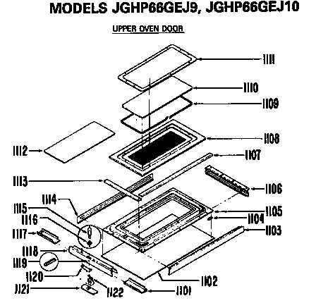 Upper oven door