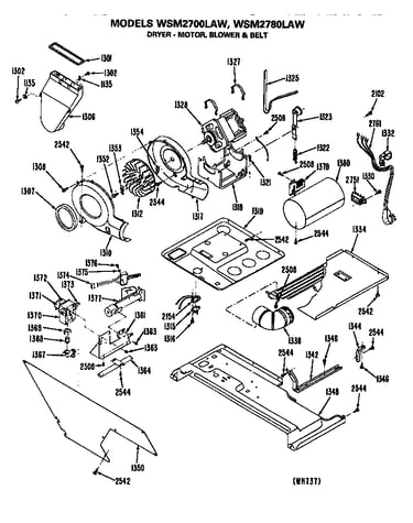 Dryer- motor, blower and belt