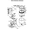 GE WSM2400LBB washer- tubs, suspension and water system diagram
