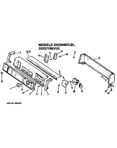 Backsplash for ddg6487lbl and ddg7189vul