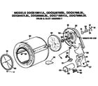 GE DDG5786LBL drum and duct assembly diagram