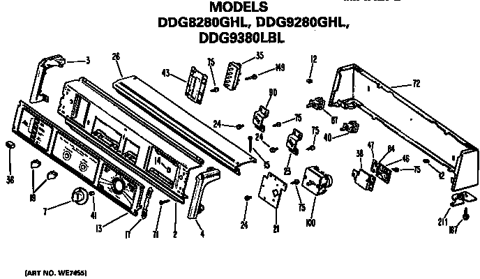 Backsplash for ddg8280, 9280 and 9380lbl