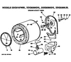 GE DDG9280GHL drum and duct assembly diagram