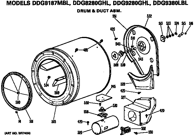 Drum and duct assembly
