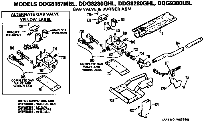 Gas valve and burner assembly