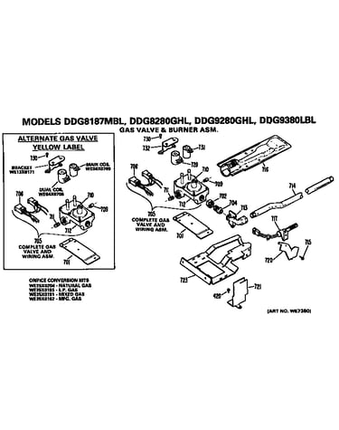 Gas valve and burner assembly