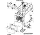 GE JBS02*N1 main body/cooktop/controls diagram