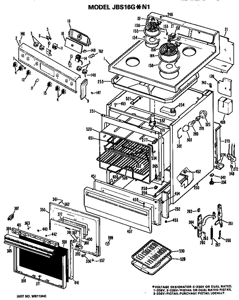 MAIN BODY/COOKTOP/CONTROLS