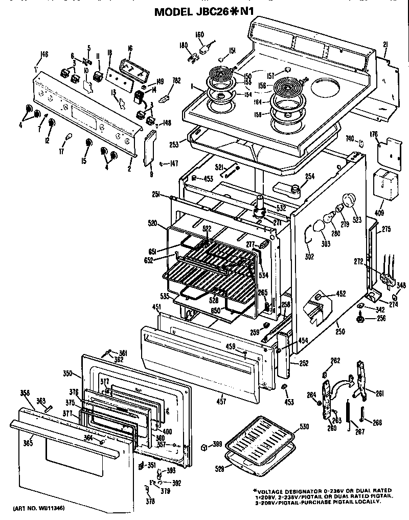MAIN BODY/COOKTOP/CONTROLS