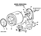 GE DDE8107MAL drum and duct assembly diagram