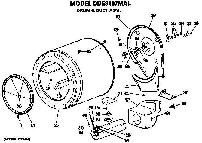 Drum and duct assembly