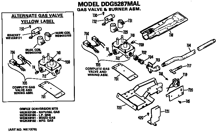 GAS VALVE AND BURNER ASSEMBLY