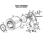 GE DDG5287MAL drum and duct assembly diagram