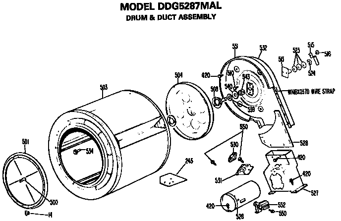 Drum and duct assembly